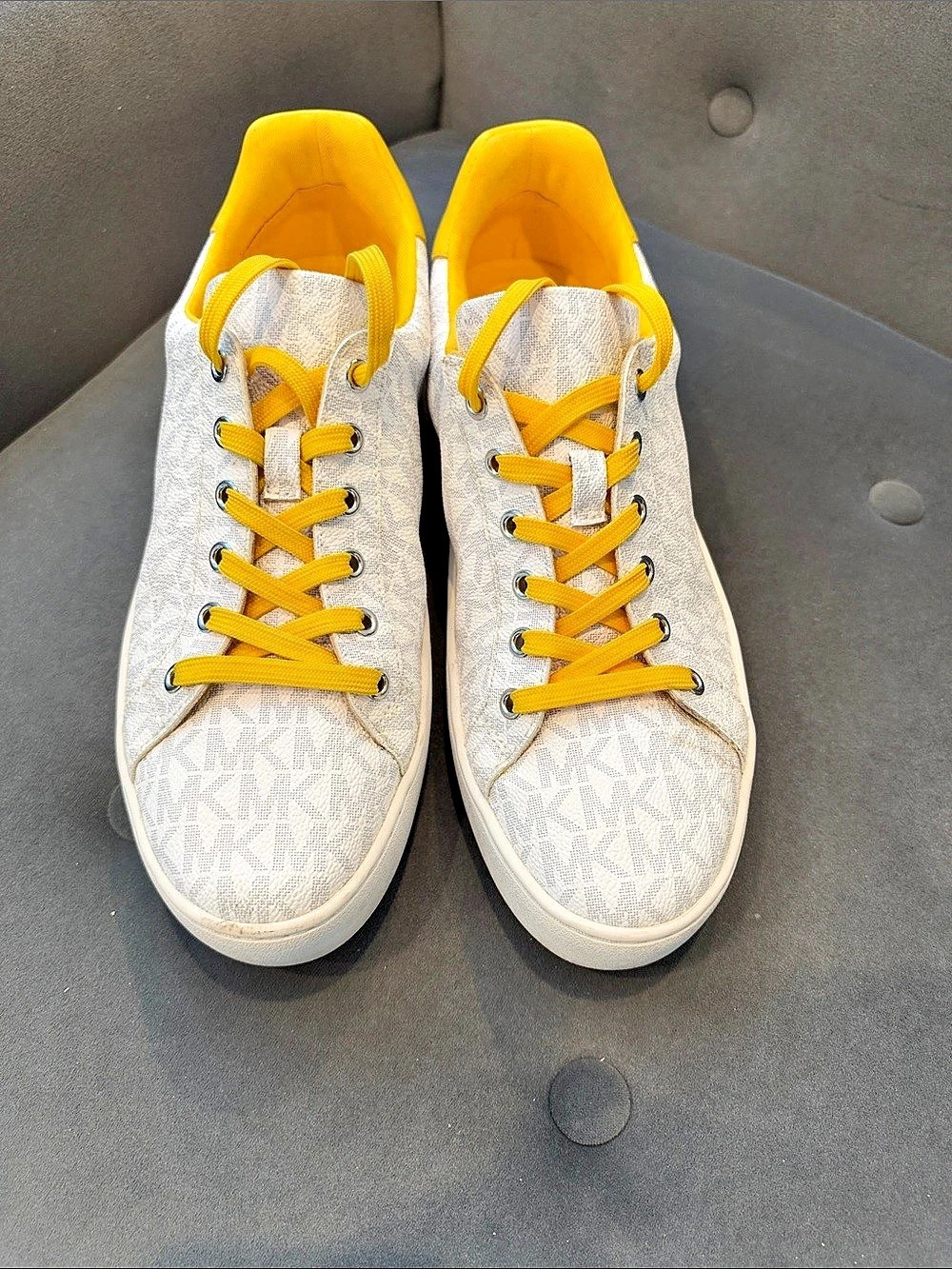 Michael Kors Women's Geometric Sneakers in White & Yellow